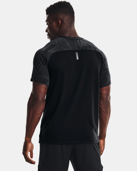 T-shirt en jacquard UA Streaker pour homme, Black, pdpMainDesktop image number 1